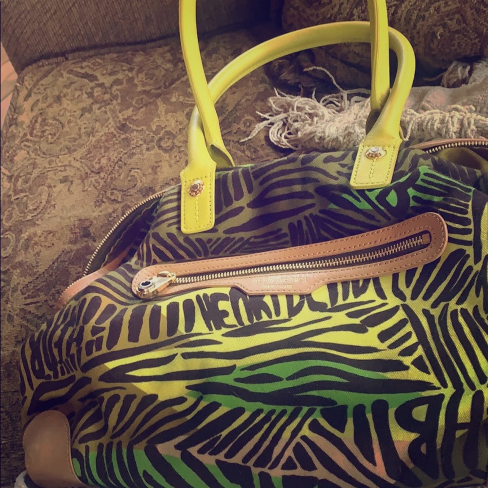 Henri Bender purse green/black zebra